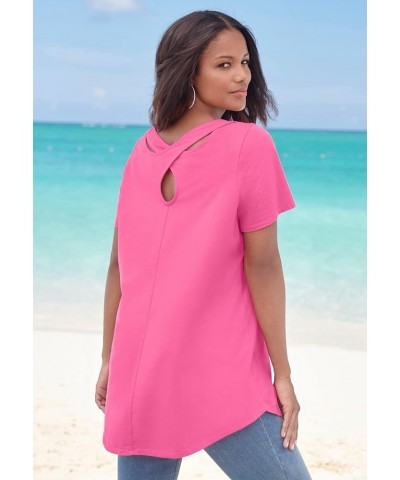 Women's Plus Size Crisscross-Back Ultimate Tunic Black $17.62 Tops