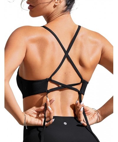 Women's Bikini Top Lace Up Swimsuits Crisscross Bathing Suit Swim Sports Bra Padded Black $12.40 Swimsuits