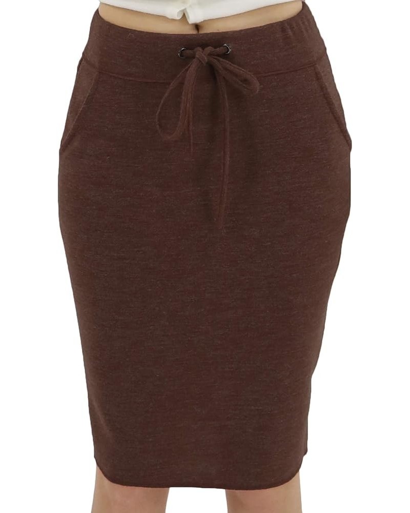 Women's High Waist Stretch Pencil Skirt with Pockets Bj 001 Coffee $10.66 Others