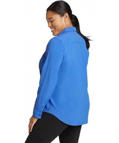 Women's Departure 2.0 Long-Sleeve Shirt Standard Brilliant Blue $11.34 Blouses