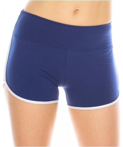 Booty Shorts for Women - High Waisted Super Soft Dolphin Shorts Sbsl166 / Royal Blue White $10.99 Shorts