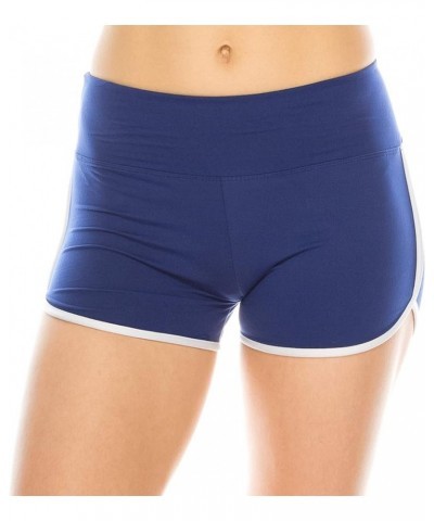 Booty Shorts for Women - High Waisted Super Soft Dolphin Shorts Sbsl166 / Royal Blue White $10.99 Shorts