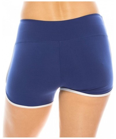 Booty Shorts for Women - High Waisted Super Soft Dolphin Shorts Sbsl166 / Royal Blue White $10.99 Shorts