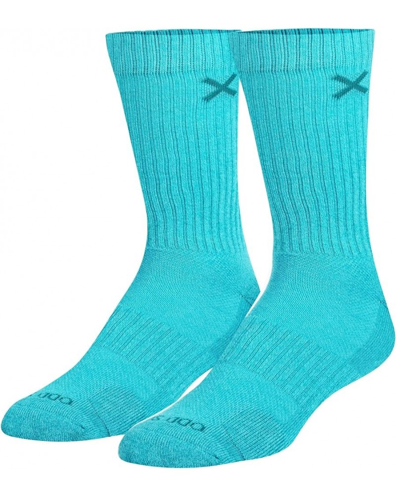 Basix Solid Heather Color Crew Socks for Men & Women, Assorted Mint Heather $9.17 Socks