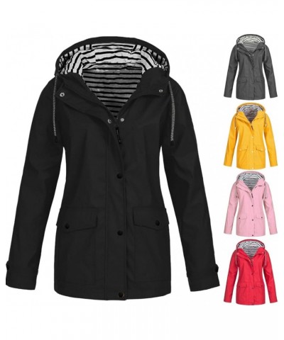 Rain Coats for Women Lightweight Waterproof Hoodie Jackets Sport Outdoor Outwear Plus Size Trench Coats with Pockets B-pink $...