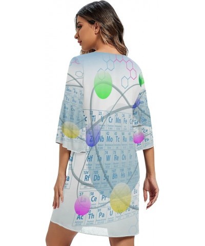 Hippie Peace Sign Love Floral Women's Casual Chiffon Mini Dress 3/4 Sleeve V Neck Multicolored 11 $18.98 Dresses