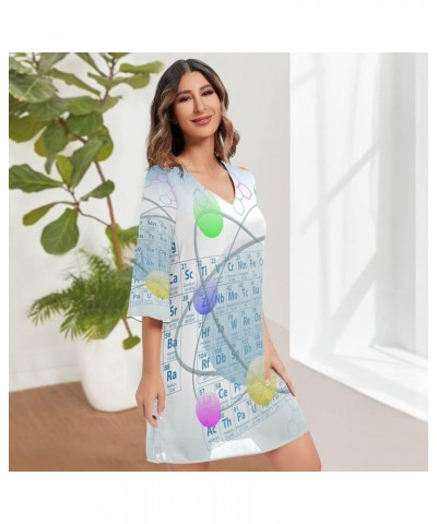 Hippie Peace Sign Love Floral Women's Casual Chiffon Mini Dress 3/4 Sleeve V Neck Multicolored 11 $18.98 Dresses