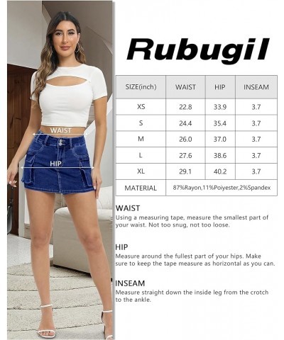 Cargo Shorts for Women High Waisted Skorts Stretchy Mini Cargo Skirts Skorts Jean Shorts Y2K with Side Pockets Dark Blue $20....