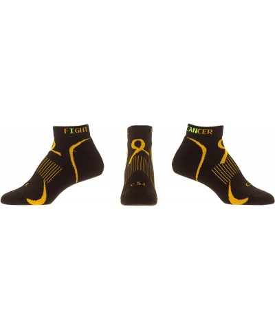 Cancer Awareness Fight Cancer Socks Made in the USA Black Gold $7.53 Activewear