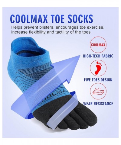 Coolmax Toe Socks for Women and Men No Show Low Cut High Performance 5 Finger Running Socks Athletic Wicking 3 Pack Blue $17....