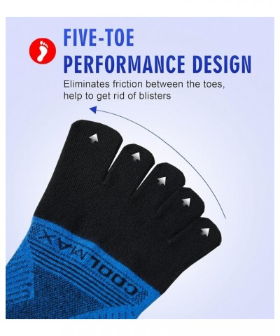 Coolmax Toe Socks for Women and Men No Show Low Cut High Performance 5 Finger Running Socks Athletic Wicking 3 Pack Blue $17....