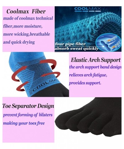 Coolmax Toe Socks for Women and Men No Show Low Cut High Performance 5 Finger Running Socks Athletic Wicking 3 Pack Blue $17....