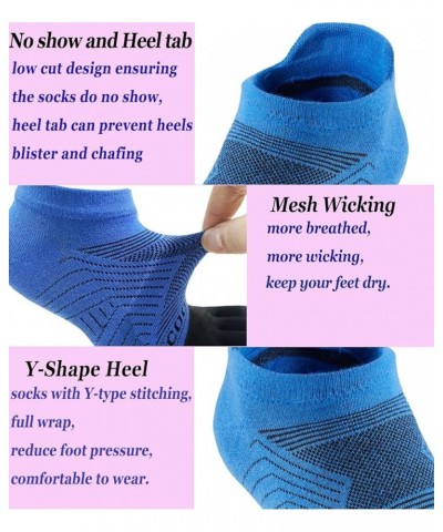 Coolmax Toe Socks for Women and Men No Show Low Cut High Performance 5 Finger Running Socks Athletic Wicking 3 Pack Blue $17....