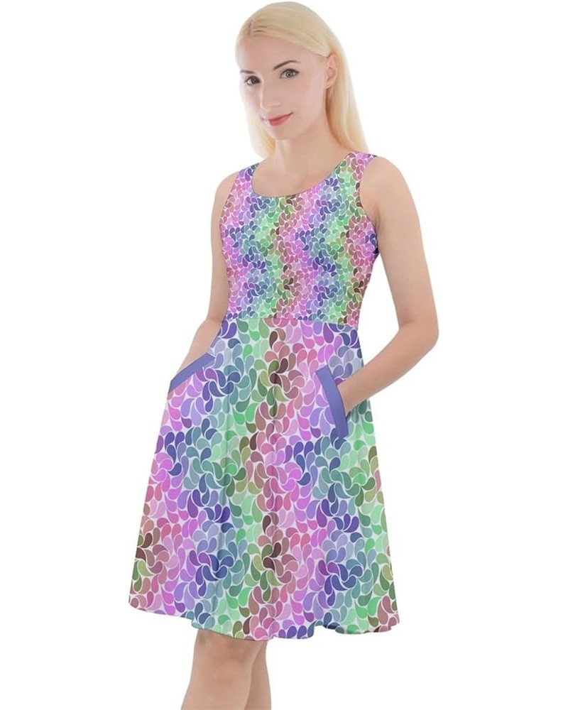 Womens Plus Size Dress Tie Dye Aztec Print Ethnic Style Summer Knee Length Pockets Skater Dress, XS-5XL Colorful Girly $14.19...