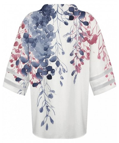 Womens 2024 Summer Floral Printed Cardigan Long Sleeve Kimono Loose Cover Up Casual Blouse Tops Cruise Outfits Na Pink $9.43 ...