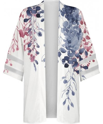 Womens 2024 Summer Floral Printed Cardigan Long Sleeve Kimono Loose Cover Up Casual Blouse Tops Cruise Outfits Na Pink $9.43 ...