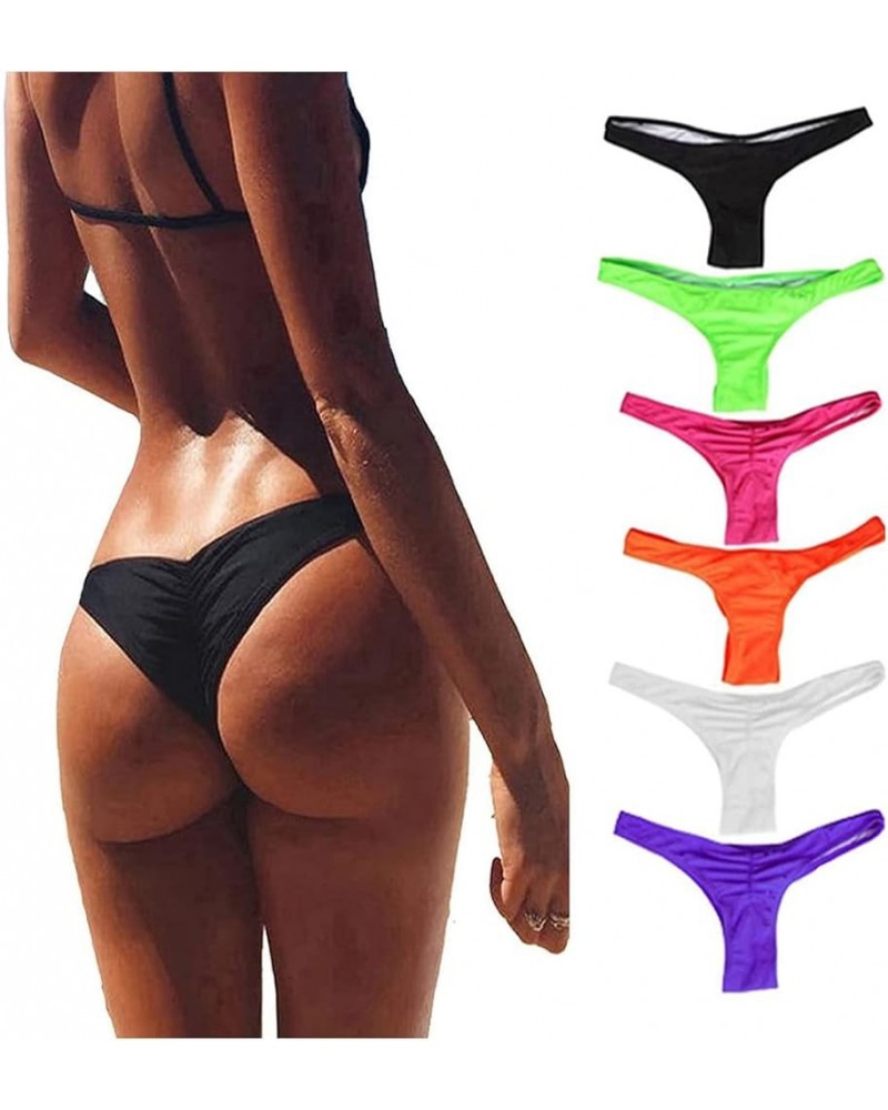 Women's Hot Summer Brazilian Beachwear Bikini Bottom Thong Swimwear Rose Red $11.01 Swimsuits