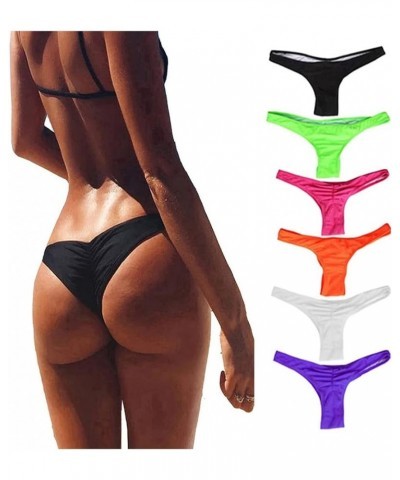 Women's Hot Summer Brazilian Beachwear Bikini Bottom Thong Swimwear Rose Red $11.01 Swimsuits