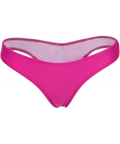 Women's Hot Summer Brazilian Beachwear Bikini Bottom Thong Swimwear Rose Red $11.01 Swimsuits