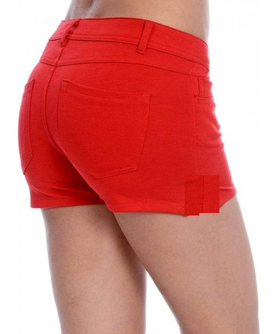 I&P Jeans Juniors Women's Butt Lift Solid Color Casual Stretch Fit Cotton Shorts Red-ip009 $9.77 Shorts