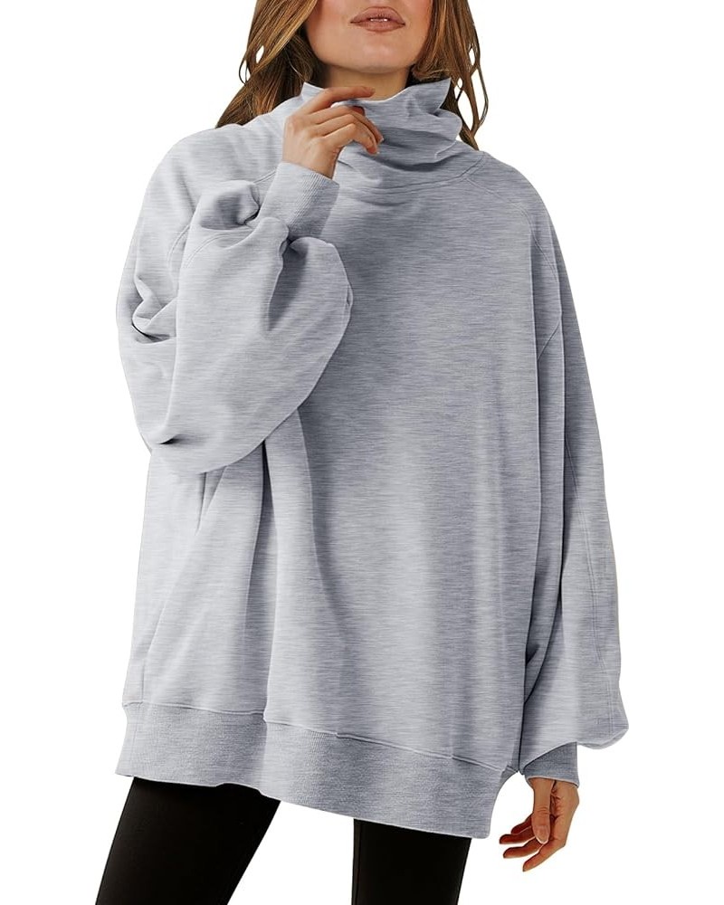 Women's Casual Oversized Cowl Neck Long Sleeve Loose Fit Pullover Tunic Sweatshirt Hoodie 2023 Trendy Clothes Grey $23.00 Hoo...