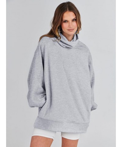 Women's Casual Oversized Cowl Neck Long Sleeve Loose Fit Pullover Tunic Sweatshirt Hoodie 2023 Trendy Clothes Grey $23.00 Hoo...