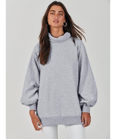 Women's Casual Oversized Cowl Neck Long Sleeve Loose Fit Pullover Tunic Sweatshirt Hoodie 2023 Trendy Clothes Grey $23.00 Hoo...