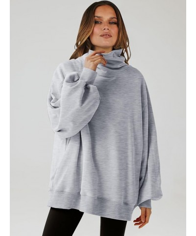 Women's Casual Oversized Cowl Neck Long Sleeve Loose Fit Pullover Tunic Sweatshirt Hoodie 2023 Trendy Clothes Grey $23.00 Hoo...