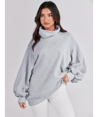 Women's Casual Oversized Cowl Neck Long Sleeve Loose Fit Pullover Tunic Sweatshirt Hoodie 2023 Trendy Clothes Grey $23.00 Hoo...