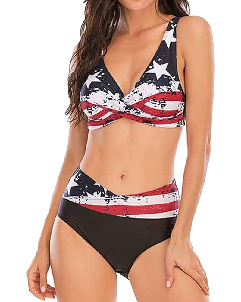 Women's 2 Piece Swimsuit Bathing Suit Bikini V Neck Swimwear Mid Waisted Pad Shirred Patterned1 $12.02 Swimsuits