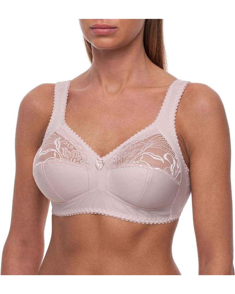 Women's Wireless Plus Size Unlined Minimizer Full Coverage Bra Beige $22.13 Bras