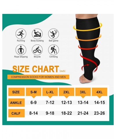 Copper Toeless Compression Socks for Women Men, Open Toe Socks 15-20mmHg is Best Support for All Day Wear 01-2black/Grey/Whit...