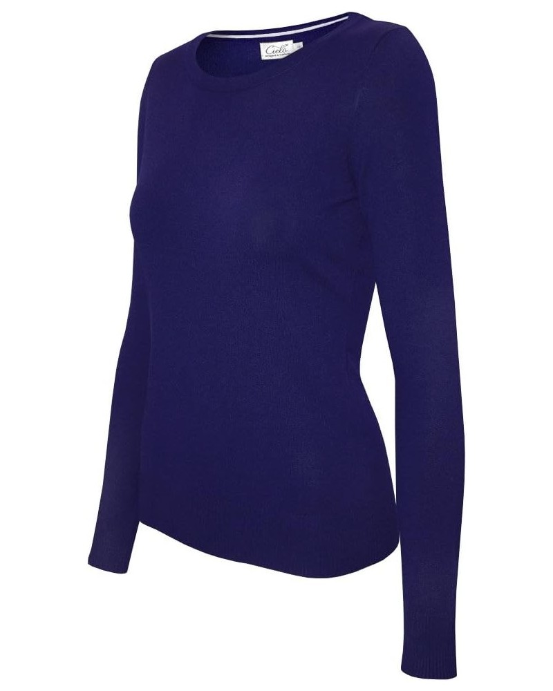 Women's Solid Soft Stretch Pullover Knit Sweater Sw630 / Royal Blue $17.12 Sweaters