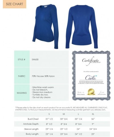 Women's Solid Soft Stretch Pullover Knit Sweater Sw630 / Royal Blue $17.12 Sweaters