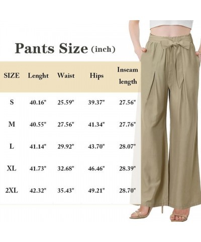 Women High Waist Wide Leg Pants Casual Adjustable Knot Loose Pleated Trousers Business Work Pants with Belt Black $11.25 Pants