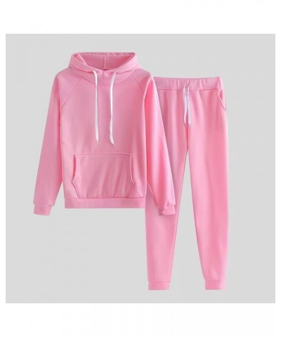 Womens Sweatsuits 2 Piece Set Plus Size Casual Jogger Sets Long Sleeve Crewneck Sweatshirt And Trackpants Tracksuit 06❈❈pink ...