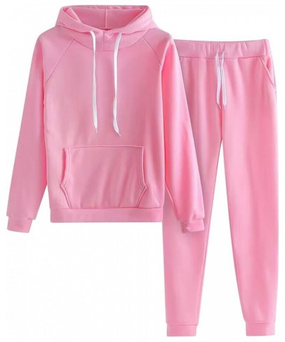 Womens Sweatsuits 2 Piece Set Plus Size Casual Jogger Sets Long Sleeve Crewneck Sweatshirt And Trackpants Tracksuit 06❈❈pink ...