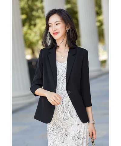 Womens Casual Jacket Casual Work Blazer Office Jacket Slim Fit Blazer for Business Lady Black-36 $14.70 Blazers