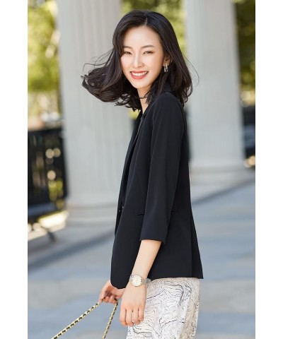 Womens Casual Jacket Casual Work Blazer Office Jacket Slim Fit Blazer for Business Lady Black-36 $14.70 Blazers