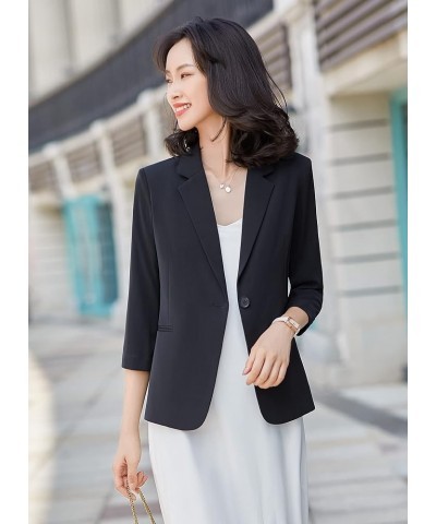 Womens Casual Jacket Casual Work Blazer Office Jacket Slim Fit Blazer for Business Lady Black-36 $14.70 Blazers