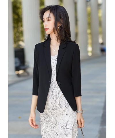 Womens Casual Jacket Casual Work Blazer Office Jacket Slim Fit Blazer for Business Lady Black-36 $14.70 Blazers