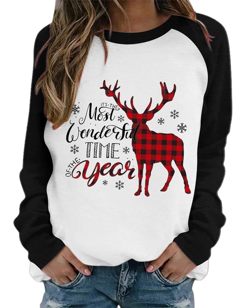 Christmas Sweatshirts for Women Christmas Tree Graphic Pullover Sweatshirt Cute Crewneck Christmas Gnome Shirts Tops S-black ...