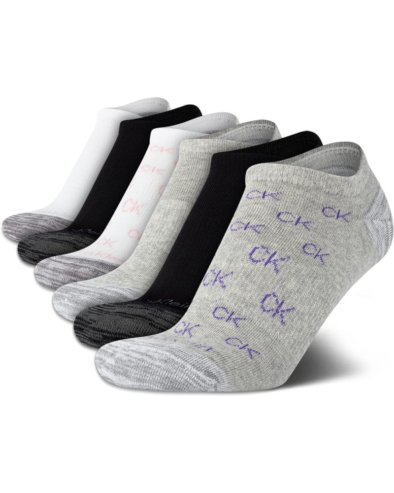 Women’s Socks – Cushion No Show Socks (6 Pack) Grey Ck Logo $16.82 Socks