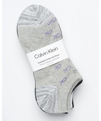 Women’s Socks – Cushion No Show Socks (6 Pack) Grey Ck Logo $16.82 Socks