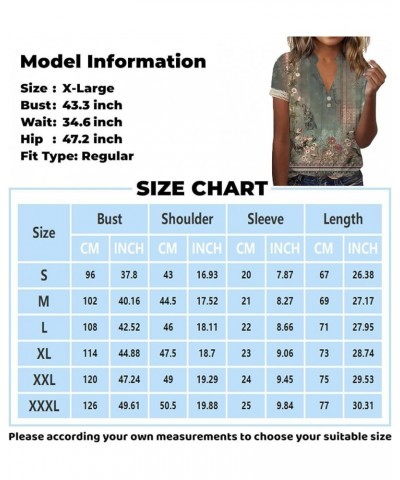 Womens Blouse Dressy Button Down Lace Splice Tops Short Sleeve Gradient Y2K Shirt Stand Collar V Neck Summer Clothes An984-da...