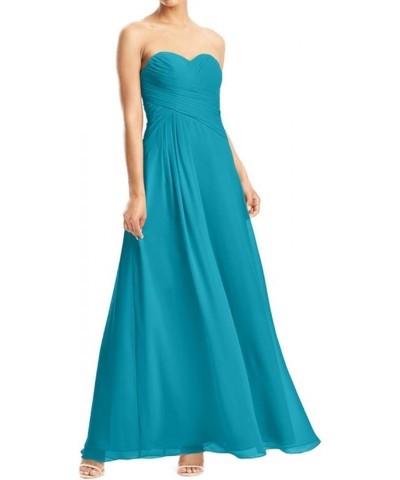 Bridesmaid Dresses Prom Dress - Long Evening Dress Chiffon Pleat Dark Turquoise $30.79 Dresses