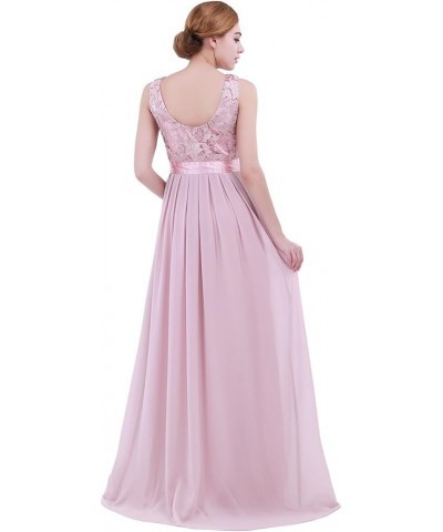 Women's Wedding Bridesmaid Maxi Dress Sleeveless Floral Lace Cocktail Party Formal Evening Gowns Dusty Rose $21.10 Dresses