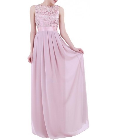 Women's Wedding Bridesmaid Maxi Dress Sleeveless Floral Lace Cocktail Party Formal Evening Gowns Dusty Rose $21.10 Dresses