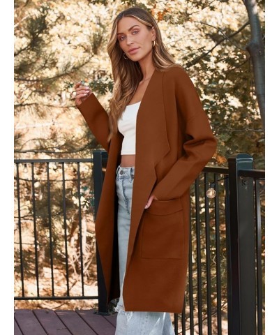 Women's Oversized Dressy Cardigans 2023 Long Knit Coatigans Lightweight Winter Coat Fall Sweater Jacket Caramel $28.70 Sweaters