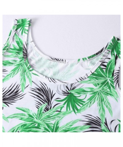 Sleeveless Midi Dress Tank A-Line Dress Casual Floral Printed Beach Flowy Sundress Green Tropical $11.00 Dresses